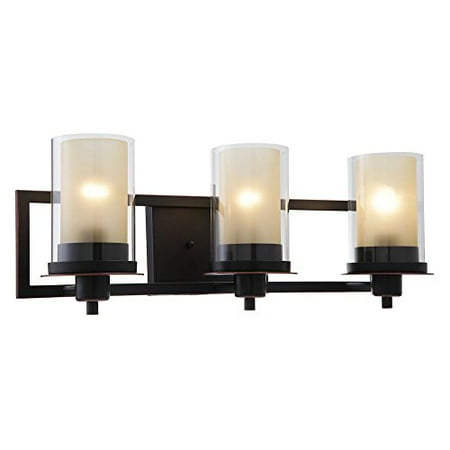 Designers Impressions Juno Oil Rubbed Bronze 3 Light Wall Sconce Designers Impressions Juno Oil Rubbed Bronze 3 Light Wall Sconce Bathroom Fixture With Amber And