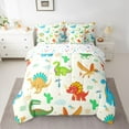 thumbnail image 2 of jejeloiu Colorful Dino 7-Piece Twin Bedding Sets,Jungle Dinosaur Bedding Comforter Set,Wild Animals Sheet Sets For Boys Girl,Microfiber Bedroom Decor Reversible, 2 of 8