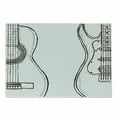thumbnail image 1 of Guitar Cutting Board, Hand Drawn Monochrome Doodle Illustration of Instruments of 2 Kinds Music, Decorative Tempered Glass Cutting and Serving Board, Small Size, Dark Brown White, by Ambesonne, 1 of 1