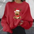thumbnail image 2 of Sudaderas cortas estampadas de manga larga informales para mujer a la moda navideña Pompotops gfhjh8405, 2 of 4