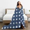 thumbnail image 5 of ZNDUO Patriotic Usa Flag Stars Blue White Pattern Throw Blanket, Lightweight Cozy Soft Throw Blanket for Couch, 60"x50" Throw Blankets for Bed, 5 of 8