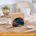 thumbnail image 6 of Yayeee Napkin Holder for Table Kitchen Paper Tissue Organization, Colorful Waves Pattern, 6 of 8