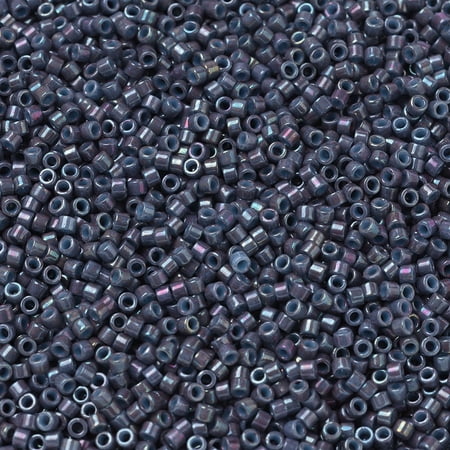 MIYUKI Delica Beads Cylinder Japanese Seed Beads 11/0 (DB0132) Opaque Blue Gray Luster 1.3x1.6mm Hole: 0.8mm 20000pcs/bag 100g/bag