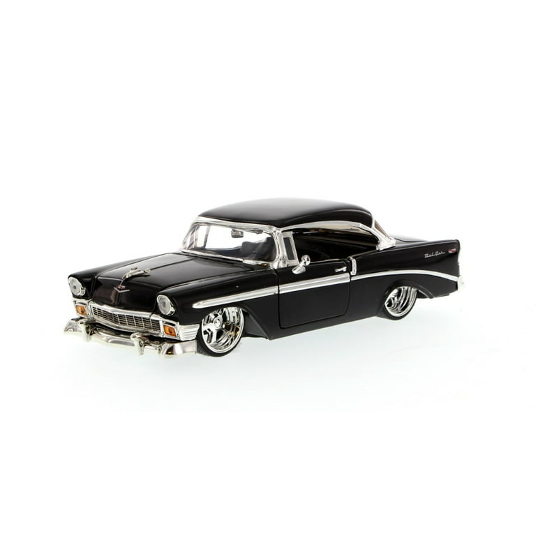 Diecast Car & Accessory Package - 1956 Chevy Bel Air, Black - Jada