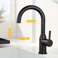 thumbnail image 7 of Wowow Black Bathroom Faucet Stainless Steel Bar Faucet Single Handle Bar Sink Faucets High Arc Lavatory Sink Faucet Mixer Small Kitchen Tap Faucet with Supply Hoses, 7 of 7