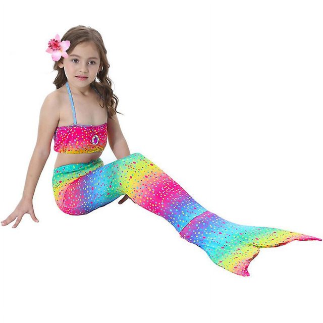 Girls Mermaid Tail Swimsuit Bikini Set Swimwear Swimming Costume Bathing