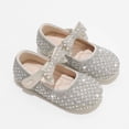 thumbnail image 2 of Hihipz Toddler Girls Mary Jane Shoes Bow Rhinestone Hook Loop Flat Princess Party Dress Shoes, 2 of 9