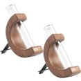 thumbnail image 2 of Mini Glass Car Flower Vase Clip, Solid Wood Car Mounted Flower Arrangement, 2pc Set, Modern Console Table Outlet, for Workspace Desk, Decorative Perfume Bottle Holder, Automotive Home Decor, Ihhxbs, 2 of 8