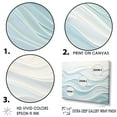 thumbnail image 3 of Designart "Simplistic Blue And White Waves" Abstract Marble Canvas Art Print, 3 of 7