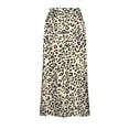 thumbnail image 6 of USSUMA Solid Drawstring Long Skirt Satin-Look Elastic Waist Pull-On A-Line Maxi With Flowing Hem And Side Slit For Resort Travel Everyday Wear Versatile Beach Maxi Skirt, 6 of 7