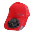 thumbnail image 2 of Gorra de béisbol con ventilador solar, gorra de pesca, gorra de sol para ciclismo, camping y jardinería. Rojo 300MA, 2 of 9