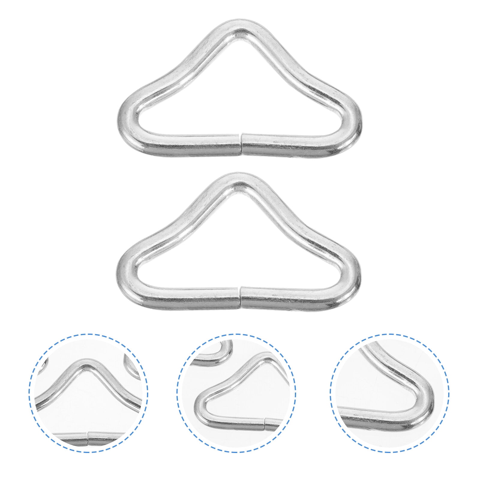 FUEENIRVA 40Pcs Zinc Plated Steel Triangle Rings Durable Trampoline Buckles with High Strength Plated Silver