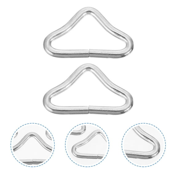 SEWCHICS Triangle Ring Buckles, Silver Galvanized Steel, Heavy Duty Trampoline Parts, 40Pcs