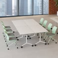 thumbnail image 2 of Conference Table with Wheels, Flip Top Rolling Training Table for Office & Meeting Room, Space-Saving Design, Multiple Sizes & Packs, 2 of 7