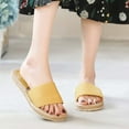 thumbnail image 2 of VerPetridure Wedge Sandals for Women Summer Ladies Imitation Straw Slippers Fashion Flat Beach Flip Flops Shoes, 2 of 8