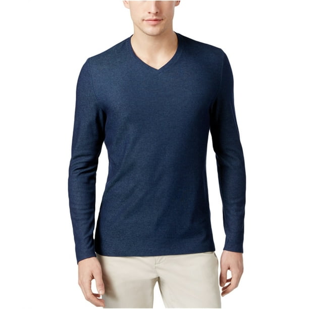 Camiseta básica con puntos Alfani para hombre azul mediana