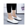 thumbnail image 4 of SIMANLAN Womens Flats Slip On Loafers Round Toe Leather Shoes Women Non-slip Casual Shoe Ladies Lightweight White 12, 4 of 8