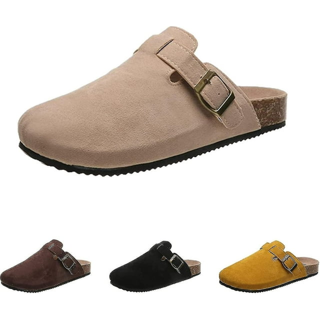 Womens Cork Slippers,soft Clogs For Women,womens Clogs-mules House Slipers With Arch Support And Adjustable Buckle Yj51-2