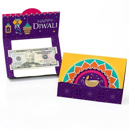 Big Dot of Happiness Happy Diwali – Festival of Lights Party Money and Gift Card Holders – Set of 8