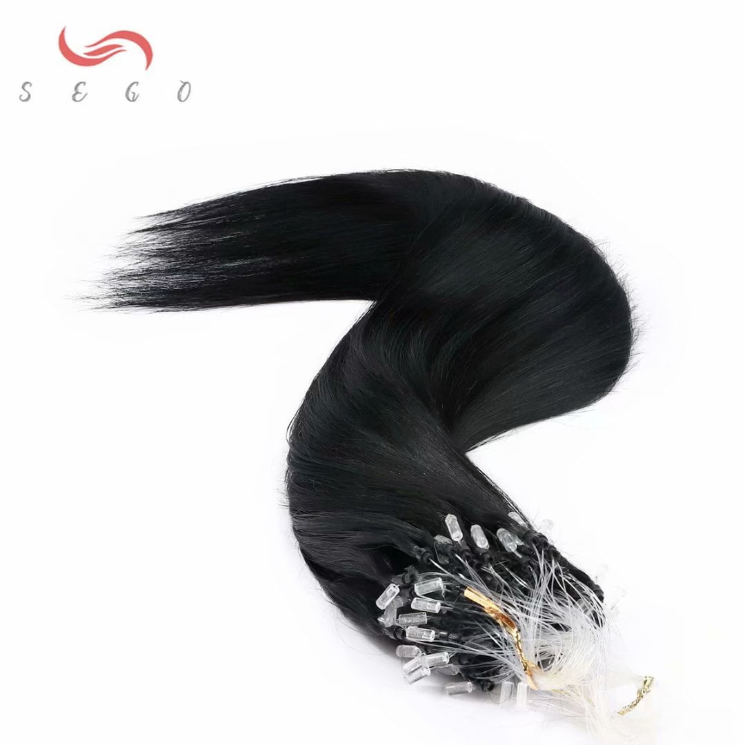 SEGO Micro Loop Real Thick Human Hair Extensions 50 Strands Invisible Micro Ring Beads Remy Thick Hair
