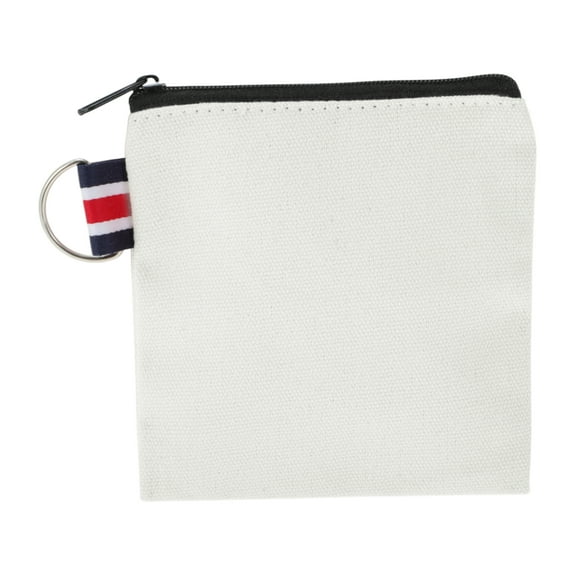 Unique Bargains 1 Pc Coin Purse Wallet Portable Square Zipper Coin Purse Pouch White