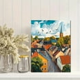 thumbnail image 2 of European Town Street View Canvas Painting/Decorative Painting， Suitable for Living Room，Office， Hallway， and Dining Room Decoration., 2 of 8