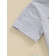 thumbnail image 6 of Jxzom Toddler Baby Boy Easter Outfits 6M 12M 18M 2T 3T 4T Mr Steal Your Eggs Shirt Tops+ Bunny Egg Short Pants Summer Clothes Set, 6 of 8
