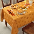 thumbnail image 3 of Fall Tablecloth Spillproof Heavy Duty Fabric Jacquard Table Cloth with Maple Leaves Design for Thanksgiving, Harvest Holidays 52"x52" Amber, 3 of 7