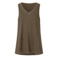 thumbnail image 5 of TTUHYWXI Women Summer Deep V Neck Tank Top Loose Fit Flowy Sleeveless Shirt (Coffee, M), 5 of 8