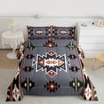 thumbnail image 2 of Homewish Western Boho Aztec Full Size Comforter Sets for Men, Rustic Mandala Hippie Bedding Comforter Set, Grey Black Abstract Reversible Bedding Sets, Super Cozy Room Decor, 3pcs, 2 of 8
