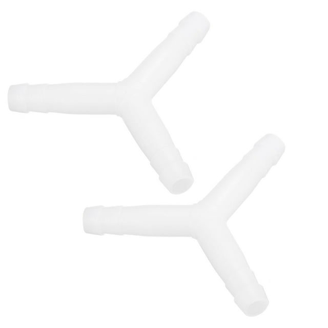Unique Bargains Tee Fitting Plastic Barb 3 Way Equal Y Shaped Fitting Hose OD 3/8' for ID 8mm Water Cooling Hose White 2Pcs