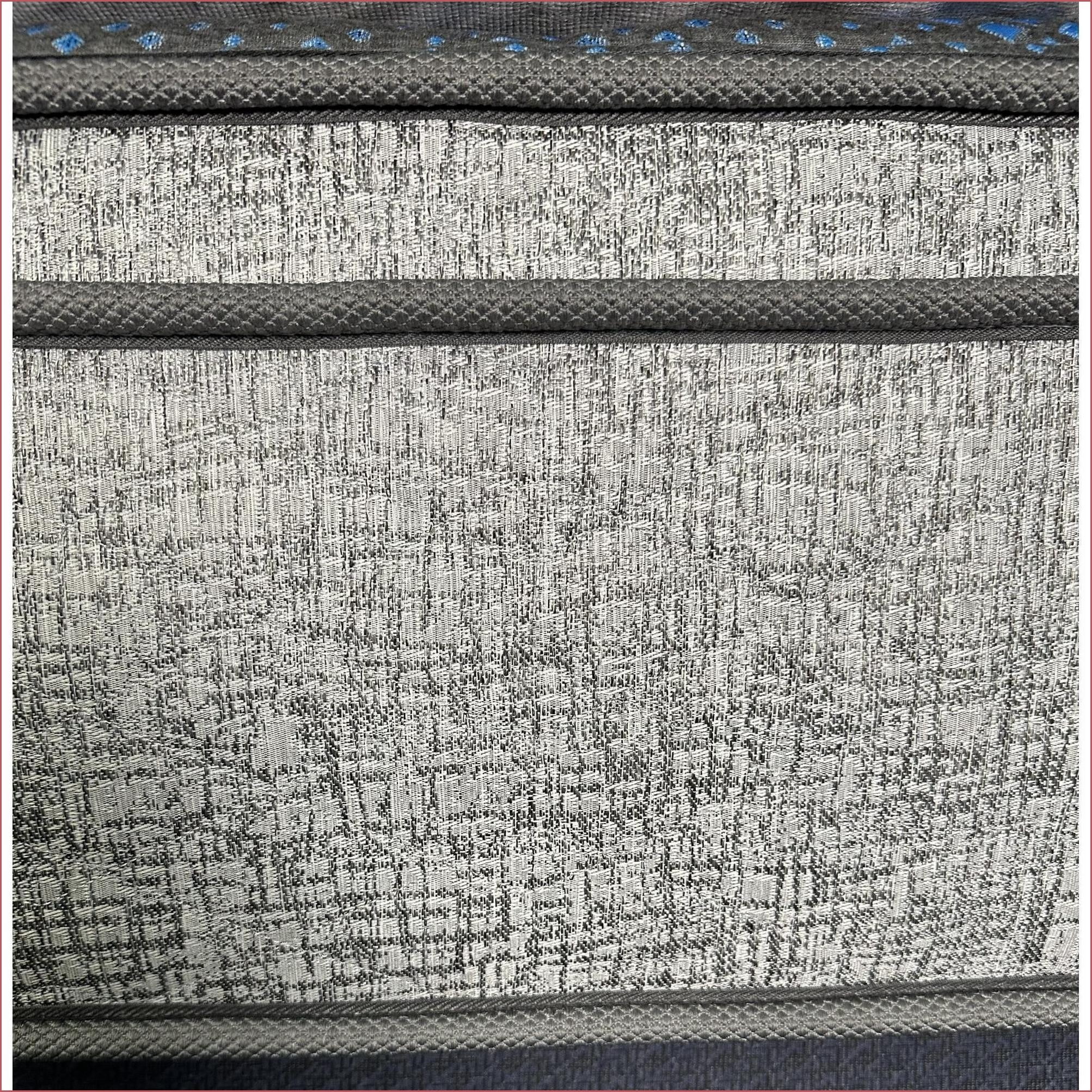 Mattresses, Restonic 14” King Firm Hybrid with Pocketed Coils & Cooling | Foam | Grey+Blue
