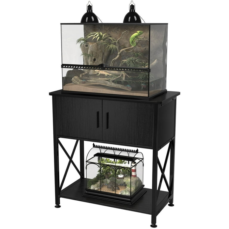 GDLF Fish Tank Stand Metal Aquarium Stand for 20 Gallon Long with Accessories Storage