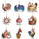 thumbnail image 1 of Colgante de pollo con sombrero de Navidad, adornos colgantes para árbol de Navidad, decoraciones navideñas para colgar en puertas y ventanas, 1 of 14