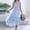 Blue, variant on Tqcoqu Women's Sleeveless Smocked Bodice Ruffle Tiered Midi Dress Casual Swing Dress,Khaki,Women's S-XL