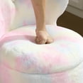 thumbnail image 5 of Guyou Cute Kids Storage Stool, Upholstered Kids Reading Chair with Butterfly Shaped Back, Faux Fur Toddler Chair with Storage for Playroom Kindergarten Bedroom, Colorful Pink, 5 of 6