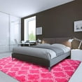 thumbnail image 7 of Lochas Soft Geometric Area Rugs for Living Room Bedroom Shaggy Print Fluffy Carpets Home Decor Rug,5x8ft,Hot Pink/White, 7 of 7