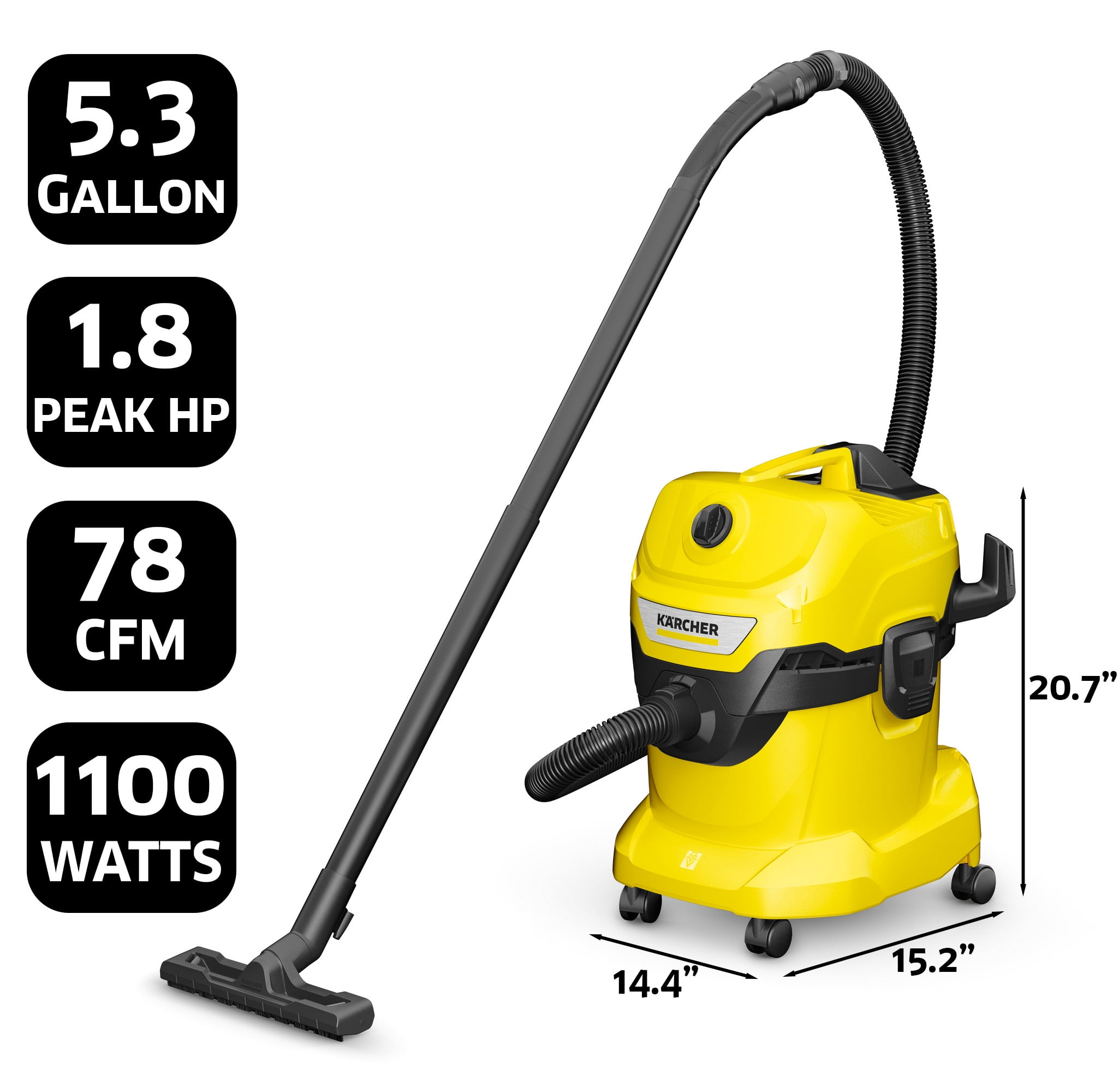 Karcher 4.5 Gallon Wet to Dry Vacuum, Blower Feature, WD3, Multi