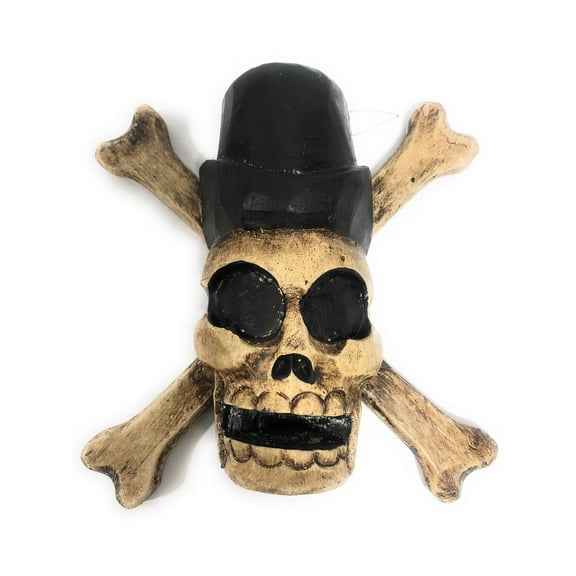 Cross Bones Hanging Sign 8" - Taxman Skull Decor | #kng21058