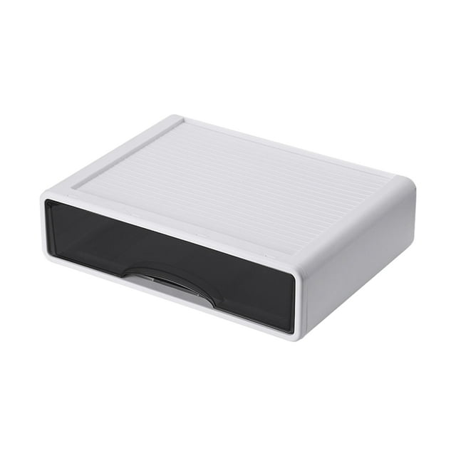 Toystoory Caja de almacenamiento apilable multicapa de plástico: maximice el espacio con una gran capacidad Fácil montaje Almacenamiento y organización del hogar blanco L 1