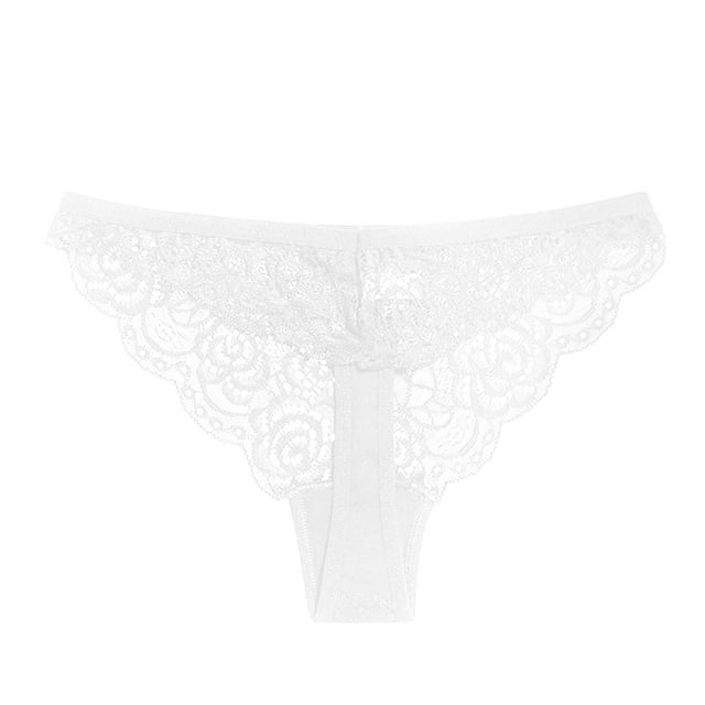 Culottes pour Femmes Taille Basse Ajourées Aguichant en Dentelle Transparente
