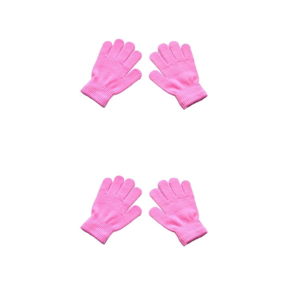 Sonducket 1 par de guantes para niños, accesorio de ropa de estilo Simple, cubiertas cómodas para calentar las manos, guante tejido para niños Rosado 2piezas