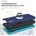 thumbnail image 2 of Case for Xiaomi Redmi 9A, Dual Layer Hard Military Phone Case with 360 Degree Ring Stand Silicone Bumper (Camera Protection) Magnetic Car Holder Protective Phone Cover Protector - Blue, 2 of 8