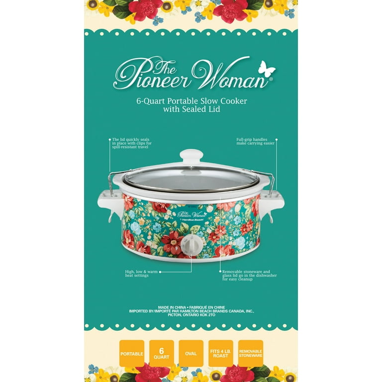 Pioneer Woman 6 Quart Portable Vintage Floral 33362 Slow Cooker Review -  Consumer Reports