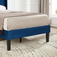 thumbnail image 6 of VECELO Twin Upholstered Platform Bed Frame with Adjustable Headboard, Strong Wooden Slats/No Box Spring Needed, Dark Blue, 6 of 9