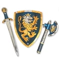 thumbnail image 1 of Set de espada, escudo y hacha de espuma Liontouch Noble Knight, azul, 1 of 6