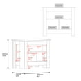 thumbnail image 3 of Kitchen Island 35" H, whit 2 doors, 3 shelves, White/Macadamia, 3 of 6