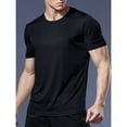 thumbnail image 4 of Quick Dry Sports Shirts for Men, Solid Athletic Running Gym Workout Short Sleeve Tee Tops (M), 4 of 4