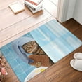 thumbnail image 5 of Haiem Funny Cat Taking a Bath Front Door Mat Indoor Outdoor Entrance, Waterproof All-Season, All-Weather Doormat, Durable Flannel Fabric, Fade Resistant, Low Profile, 16x24in, 5 of 9