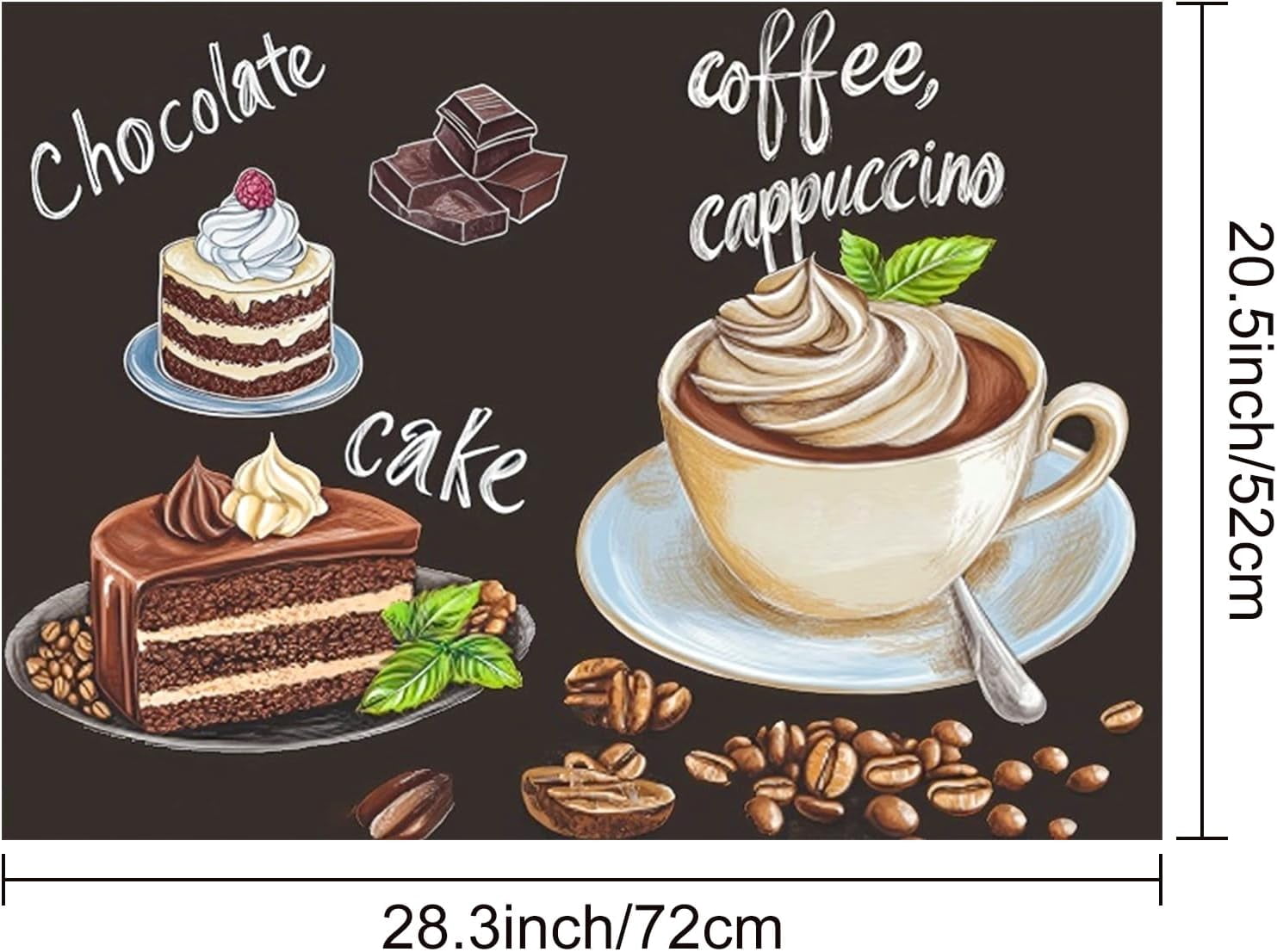 Stove Top Covers for Electric Stove 28x20 Inch Countertop Protector Glass Top Stove Cover Heat Resistant RV Range Covers Dish Drying Mat Coffee Chocolate Cake Design